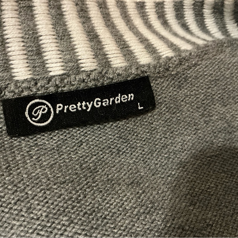 PrettyGarden Long Sleeve Relaxed Fit Gray Knit Cardigan Button Up Sweater Preppy - Picture 9 of 11